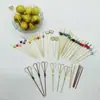 Palillos Pequeños de Bambú Desechables Creativos Espadadillos para Manzana Confitada Hamburguesa Pollo Vino Espadadillos Espadadillos para Fruta Inserciones para Fruta Tenedores para Fruta