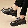 Zapatos de Cuero para Hombre Transfronterizos 2026 Nuevos Mocasines de Suela Gruesa Otoño Zapatos Casuales de Negocios de Cuero Genuino para Hombre Talla Grande 46