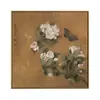 Pintura de Tulipán y Mariposa Estilo Chino Pintura Decorativa para Sala de Estar Pintura Tradicional Estilo Japonés Pintura Colgante Pared de Fondo de Sofá Regalo de Inauguración de Casa Mural