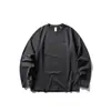 Camiseta retro básica de estilo japonés Rumeng para exteriores, con retazos, moderna, de manga larga, unisex, para otoño, corte holgado, casual y deportiva