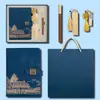 Set de Regalo de Cuaderno, Cuaderno de Negocios Estilo Chino, Libro de Registro de Reuniones de Empresa, Regalo para Eventos para Clientes