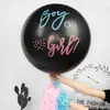 Balões Pretos de 36 polegadas para Revelação de Gênero Festa de Aniversário de Bebê Decoração Balões de Revelação Balões Redondos de Látex