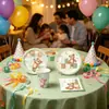 Artículos de Mesa Temáticos de Osito de Peluche Transfronterizos Verde Menta Decoración de Fiesta de Cumpleaños Infantil Juego de Vasos de Papel Desechables