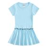 2026 Nuevo Vestido de Verano Estilo Coreano para Niños de Manga Corta Algodón Bebé con Volantes Plisado Elegante Delgado