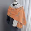 Cachecol Dupla Face de Imitação de Caxemira para Mulheres, Acabamento Dupla Face, Alta Qualidade, Xale e Cachecol Macios e Grossos, Novo Produto Versátil Outono e Inverno