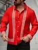 2025 Nova Moda Casual Versátil Elegante de Alta Qualidade Camisas Masculinas de Manga Longa com Estampa 3D para Exportação Europeia e Americana