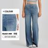 Pantalones Vaqueros Anchos de Nuevo Estilo para Mujer Tallas Grandes, Tiro Alto, Adelgazantes, Multibolsillos, Pierna Recta, Holgados, Desgastados, Casual