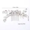 Peine de Flor de Hoja de Plata Estilo Europeo Accesorio para el Cabello Tejido a Mano con Inserciones de Cristal Horquilla para el Cabello Accesorio para el Cabello Estilo Chino Tradicional