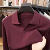 Suéter de punto transfronterizo para hombre con lana y seda de morera, con cuello de gaviota, para otoño e invierno, casual, de alta gama y en un estilo "old money"