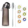 Copo de sabor popular, material tritan, copo de aroma, 0 açúcar, 0 calorias, anel de aroma, alto valor, copo de água com canudo esportivo criativo