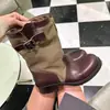Botas de Caña Media Retro Color-Block First Encounter para Mujer Verano 2026 Nuevo Estilo Tacón Grueso Casual Adelgazantes Botas Altas hasta la Rodilla Botas de Montar