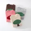Suéter de punto 100% lana pura para niños con jacquard de dibujos animados de honguitos, suéter de cachemira grueso y lindo para niñas, elegante