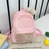 Mochila feminina estilo ins japonês com orelhas fofas, design único, mochila escolar para estudantes com decoração de laço, mochila estilosa