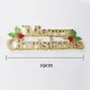 Decorações de Natal Letras em Inglês Decoração de Árvore de Natal Dourada Enfeites Pendurados Plástico Letras Feliz Natal