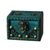 Caja Pequeña de Madera Vintage Multicolor Mini Caja del Tesoro Estilo Antiguo para Guardar Aretes y Anillos, Accesorio de Fotografía y Artículo Decorativo