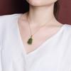 Um Veado Prata S925 Prata Esterlina Banhado a Ouro Hetian Jade Jaspe Retro Xiangyun Ruyi Oco Cabaça Pingente Temperamento Pingente