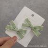 Horquilla para el pelo de niña dulce y linda de estilo coreano con lazo pequeño a cuadros verdes y frutas, pinza para el flequillo con pinza lateral