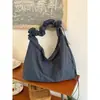 Bolso de Lona Cuadros Retro Coreano 2025 Nuevo Bolso Tote con Cordón de Gran Capacidad Bolso de Hombro Cruzado para Viajes de Nicho
