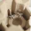 Pendientes de acero de titanio dulce estilo INS para mujer, pendientes elegantes de moda con lazo de cinta, regalo para novias ED223