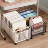 Caja para libros, caja de almacenamiento de libros móvil, almacenamiento lateral de escritorio para el aula estudiantil con ruedas, estante para bolsas de libros, cesta de almacenamiento debajo del escritorio para artículos varios