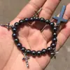 Collar Retro Religioso Personalizado No Magnético Transfronterizo Europeo y Americano Colgante de Piedra Natural con Cuentas Hecho a Mano Rosario