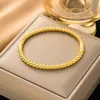 Pulseira Transfronteiriça de Aço Titânio para Mulheres com Diamantes Que Não Desbota, Zircônia Banhada a Ouro Real, Pulseira de Aço Inoxidável de Alta Qualidade, Simples e Versátil