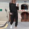 2026 Amazon Otoño Nuevo Transfronterizo Europeo y Americano Tallas Grandes Shopee Conjunto de Moda Casual Color Sólido para Mujer
