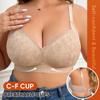 Ropa Interior Sexy Europea y Americana Transfronteriza, Hermosa Espalda Push-Up, Sin Aros, Sujetador Ajustable para Mujeres con Senos Grandes, Anticaída al por Mayor