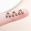 Fio de Cobre Banhado a Ouro 18K Enrolado com Fio Clipe de Orelha Fivela em U Ferradura Protetor de Fio Fivela Final Fio de Aço com Contas Acessórios para Joias DIY