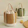 Bolsa de Lona con Cordón para Almuerzo para Oficinistas, Bolsa Portátil para Lonchera, Bolsa Térmica para Almuerzo, Bolsa de Mano para Lonchera, Bolsa para Almuerzo