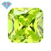 Huagang gema un solo agujero cuadrado Chaflán manzana verde circón fruta Verde circonio piedra desnuda sintética piedra blanca CZ mayoreo