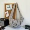 Bolso de Pecho Plegado de Color Sólido Rayado de Diseño Único para Mujer, Otoño e Invierno, Ligero y Versátil con Gran Capacidad, Se Puede Usar como Bolso Cruzado