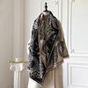 Bufanda de Imitación Cachemir Nueva para Otoño e Invierno Moda Femenina Versátil Retro Tendencia Shawl Bufanda con Estampado de Leopardo Transfronteriza Europea y Americana Otoño e Invierno