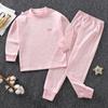 Roupas de Algodão Coloridas de Outono para Crianças Médias e Grandes e Calças Compridas para Meninos e Meninas, Conjunto de Roupa de Casa Quente para Outono e Inverno, Atacado e Respirável