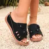 Sandálias Casuais Confortáveis de Florais Slip-on Femininas Plus Size Novo Estilo Transfronteiriço Europeu e Americano Atacado Plus Size