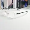 Nuevo modelo de montura de gafas de aleación TR ultraligera con borde cortado, montura de gafas elegante para miopía y presbicia, montura de gafas para hombre E50