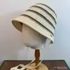 Sombrero de Pescador a Rayas Estilo Japonés con Lazo para Mujer, Sombrero de Cubo Transpirable Calado para Primavera y Verano, Hace que la Cara Parezca Más Pequeña, Sombrero Versátil Tejido con Lazo