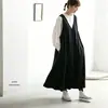 En stock Vestido Japonés 2026 Estilo Nuevo Versátil para Todas las Estaciones con Tirantes en V Falda Línea A Longitud Media Bolsillos Grandes Por Encima de la Rodilla