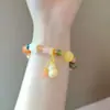 Pulsera de Calabaza de Jade Seda Dorada de Alta Calidad, Jade Blanco, Bodhi, Calabaza Duobao, Cuenta de Buda para Mujeres, Pulsera para Mejores Amigas, Regalo de Buena Suerte