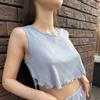 Traje de chaleco sin mangas con cuello redondo y shorts, sexy transfronterizo, color sólido, hueco, delgado, jacquard, traje de pijama, conjunto de dos piezas para mujer