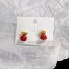 Shangren Shanghe pendientes de perlas rojas nuevos de otoño e invierno, aguja de plata s925, estilo coreano, pendientes elegantes de alta calidad para mujer