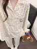 Pijama feminino de veludo sintético para outono e inverno, estampa de leopardo de desenho animado fofo, manga longa e calça comprida, veludo fino de caimento solto para casa, pode ser usado na rua
