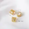 Banho de Ouro Real sobre Cobre, Incrustado com Cristal Branco Natural, Caixa Mágica Oca de Múltiplas Passagens DIY Acessórios para Rosto de Joias de Colar Feito à Mão