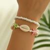 Pulseiras Europeias e Americanas Transfronteiriças Novas de Férias na Praia Empilhadas Concha Trançadas Moda Multicamadas Estrela do Mar Turquesa Contas de Arroz
