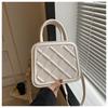 Bolso pequeño de rombos a la moda estilo coreano, bolso cuadrado pequeño sencillo de color sólido, bolso de mujer para llevar en la mano, bolso a cuadros, bolso bandolera portátil para el hombro