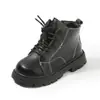 Dr. Infantil. Botas de couro Martens forradas para meninos e meninas estilo britânico outono novo cano médio com cadarço sapatos de couro para bebês cano alto