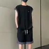 Conjunto de Chaleco y Camiseta sin Mangas para Hombre para Verano, Atuendo Deportivo Juvenil Fresco y Elegante de Dos Piezas
