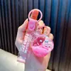 Bolsa de la Suerte Creativa con Mini Figura Rellena de Aceite Llavero Lindo Colgante para Llave de Coche Colgante para Mochila de Estudiante Pequeño Regalo
