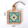 En stock Portavasos de Azulejo de Madera Maciza con Asa Aislamiento Térmico Salvamanteles Simple para Hogar de Madera Maciza para Mesa de Comedor Salvamanteles para Sopa y Arena