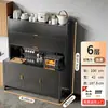 Prateleira de Armazenamento para Cozinha, Armário de Armazenamento de Micro-ondas de Múltiplos Andares de Chão, Aparador Multifuncional de Aço Carbono, Armário com Tampo de Ardósia